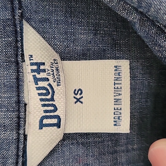 Duluth Trading Organic Cotton Rootstock Denim Long Sleeve Gardening Dress SZ XS - Picture 12 of 14